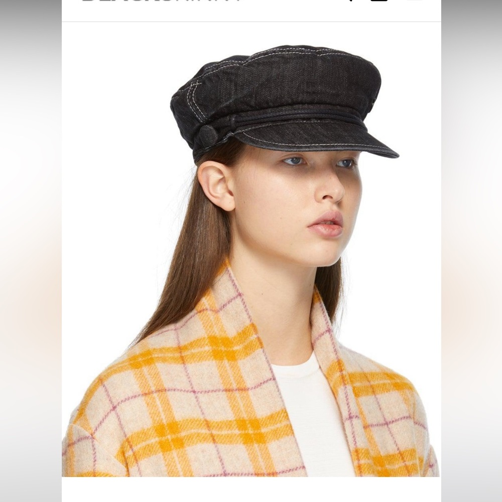 Maison Michel black denim hat. Size M